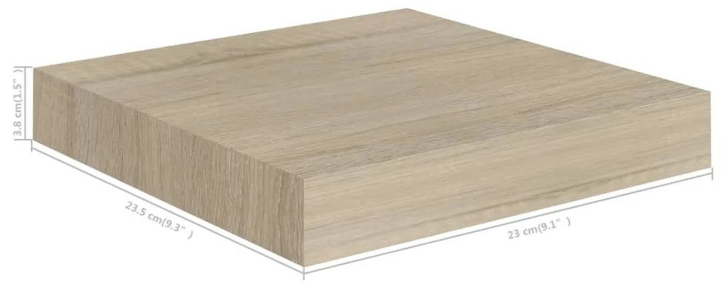 Ράφια Τοίχου 2 τεμ. Χρώμα Δρυός 23x23,5x3,8 εκ. MDF - Καφέ