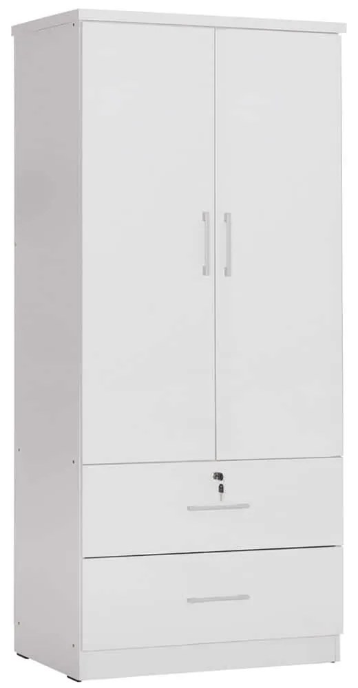 Ντουλάπα Δίφυλλη Reina HM2484.01 80x48x183cm White Two Door