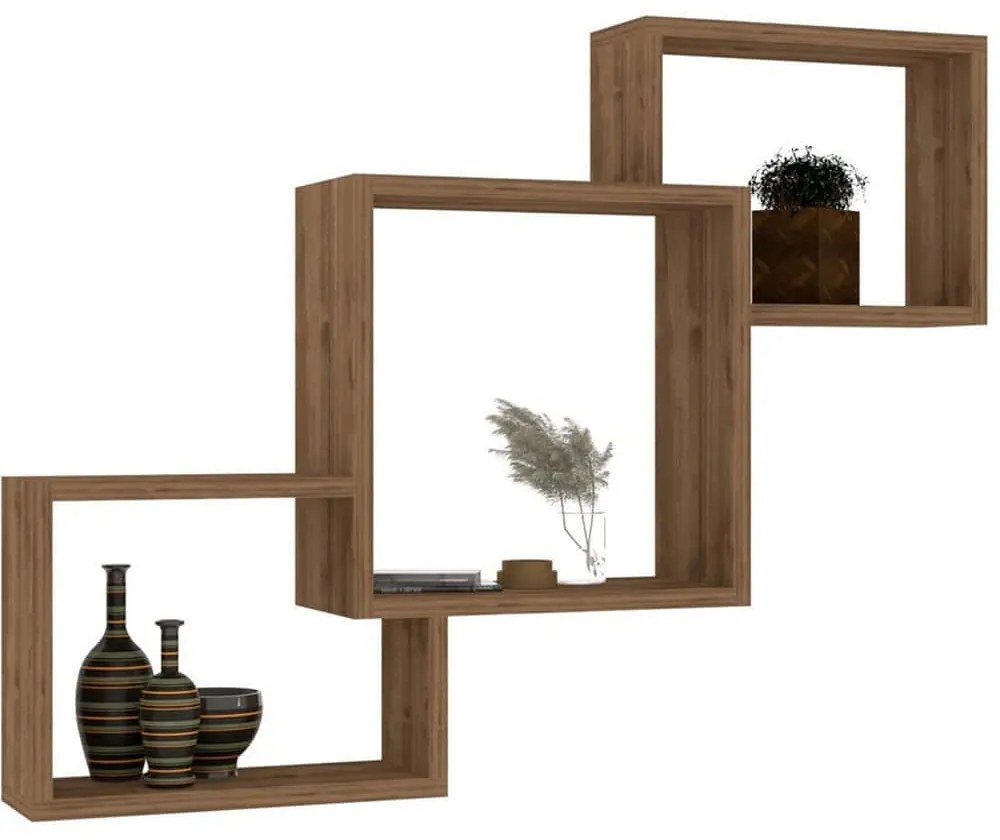 Ραφιέρα Τοίχου Silver 835PUQ1690 98x19,6x72cm Walnut