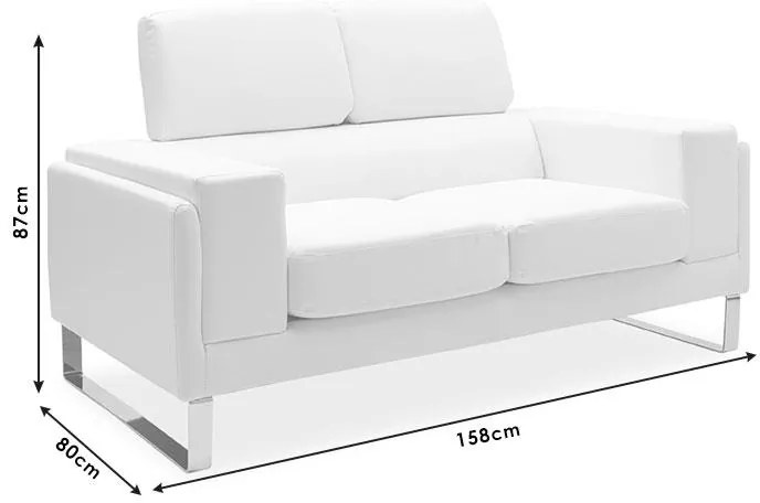 Σετ σαλονιού Shea 2τεμ pu σε μαύρη απόχρωση 198x80x87 εκ.