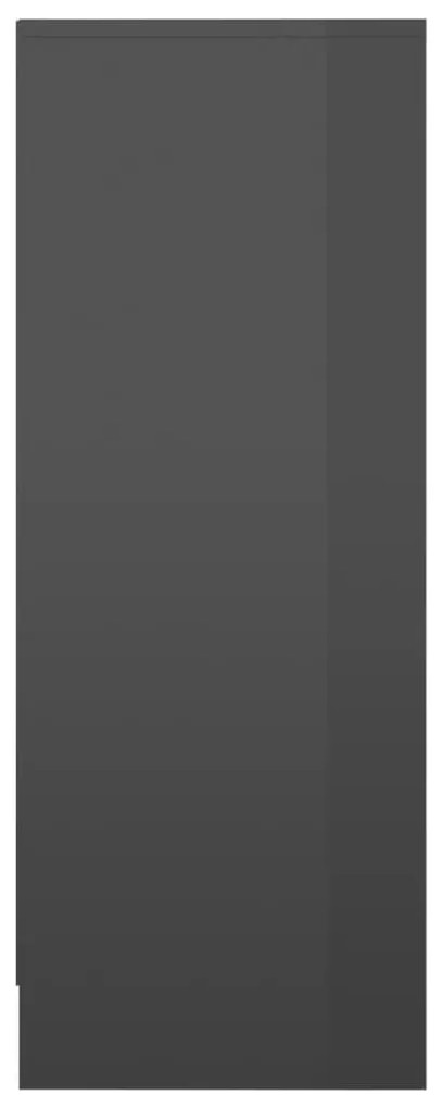 vidaXL Παπουτσοθήκη Γυαλιστερό Γκρι 31,5 x 35 x 90 εκ. από Μοριοσανίδα