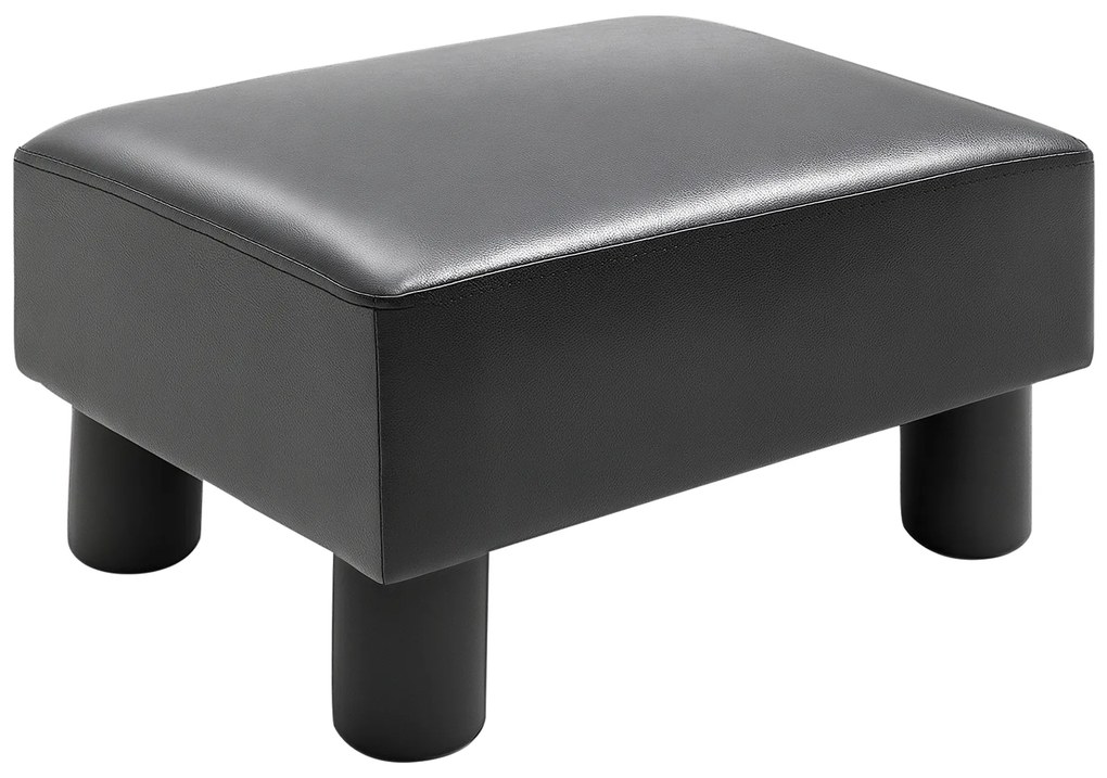 HOMCOM Σκαμπό, σκαμπό με δερματίνη, μοντέρνο σκαμπό, σκαμπό από δερματίνη, οθωμανικό για υπνοδωμάτιο, σαλόνι, Μαύρο