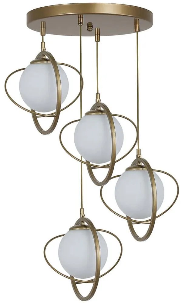 Φωτιστικό Οροφής Nepal 846STL1681 Φ35x70cm 4xE27 40W Gold-White Opviq