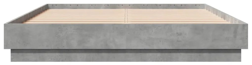 vidaXL Πλαίσιο Κρεβατιού με LED Γκρι Σκυροδέματος 160x200 εκ.
