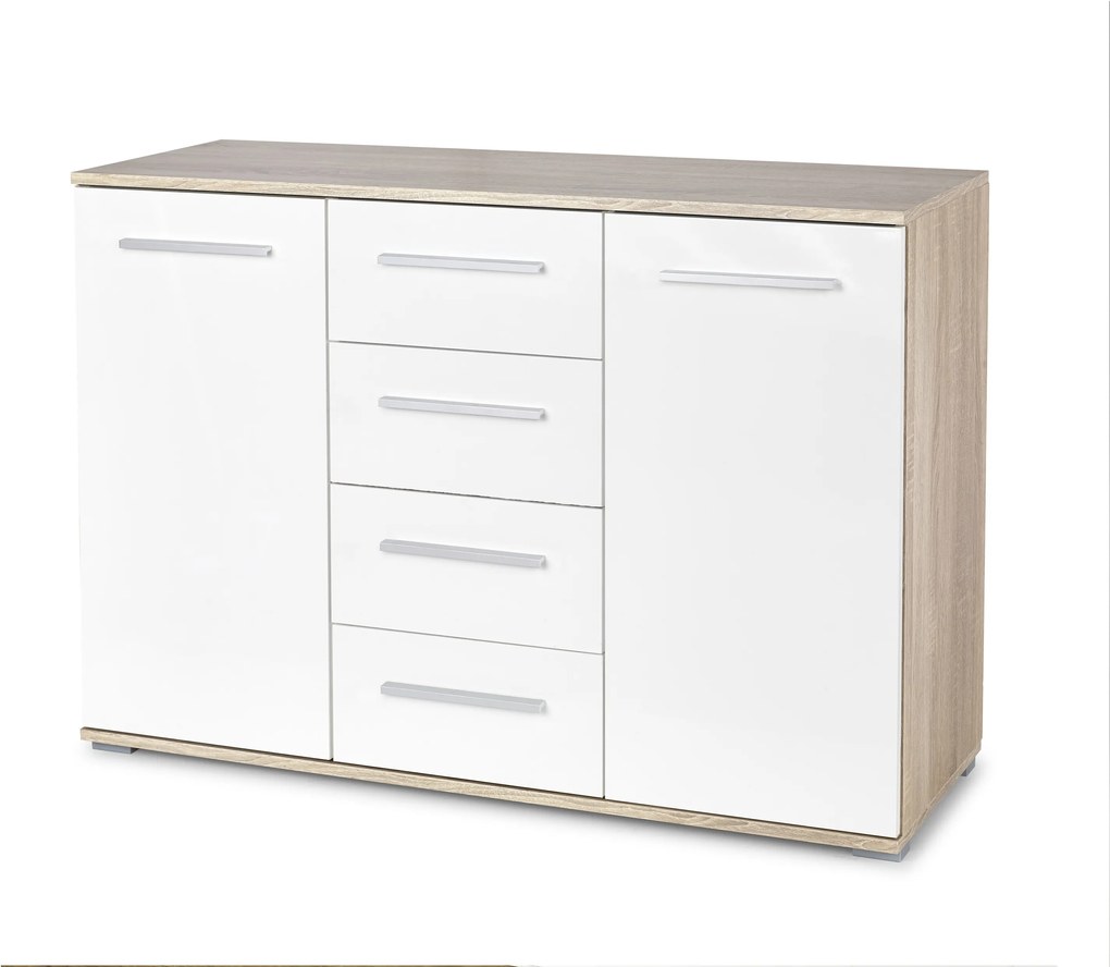 LIMA KM-4 chest, color: sonoma oak / white DIOMMI V-PL-LIMA-KM4-BIAŁY/SONOMA