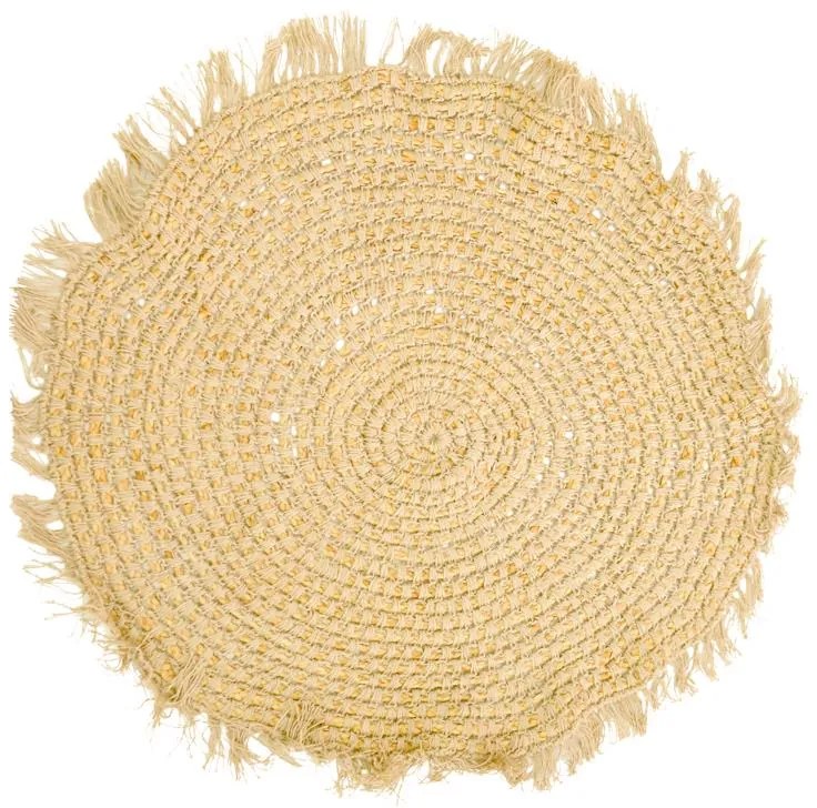 Χαλί Mibre Inart γιούτα σε φυσική απόχρωση Φ120x1εκ 120x1x120 εκ.