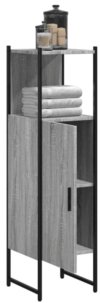 vidaXL Ντουλάπι Μπάνιου Γκρι Sonoma 33x33x120,5 εκ. Επεξεργασμένο Ξύλο