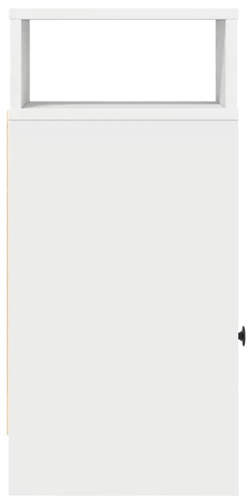 vidaXL Κομοδίνο με συρτάρι Λευκό 25x31x66 cm