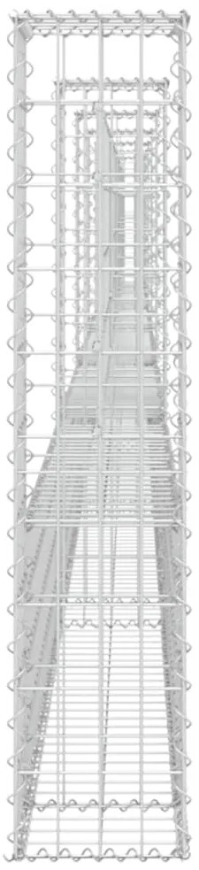 vidaXL Συρματοκιβώτιο σε U Σχήμα με 7 Στύλους 740x20x100 εκ Σιδερένιο