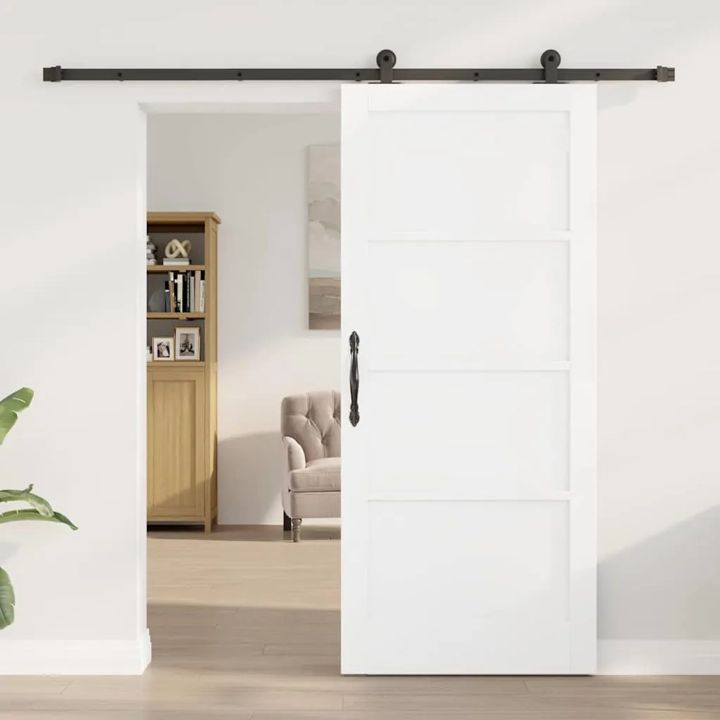 vidaXL Συρόμενη Πόρτα ORKDAL Λευκό και μαύρο 86 x 198.5 cm