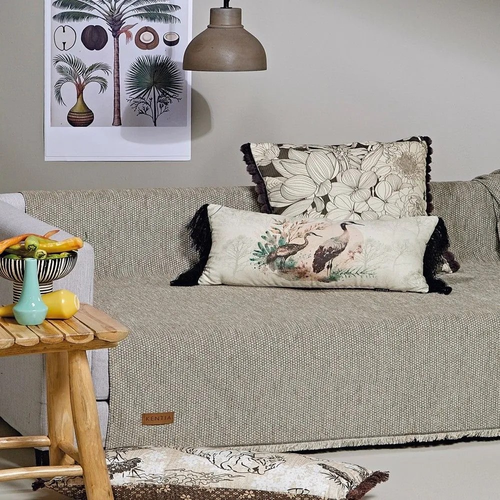 Ριχτάρι Kanon 15 Linen Kentia Τετραθέσιο 180x340cm Chenille,Cotton,Polyester