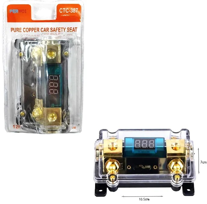 PerVoi Ασφαλειοθήκη με ψηφιακό βολτόμετρο CTC-387 - Digital Fuse Holder