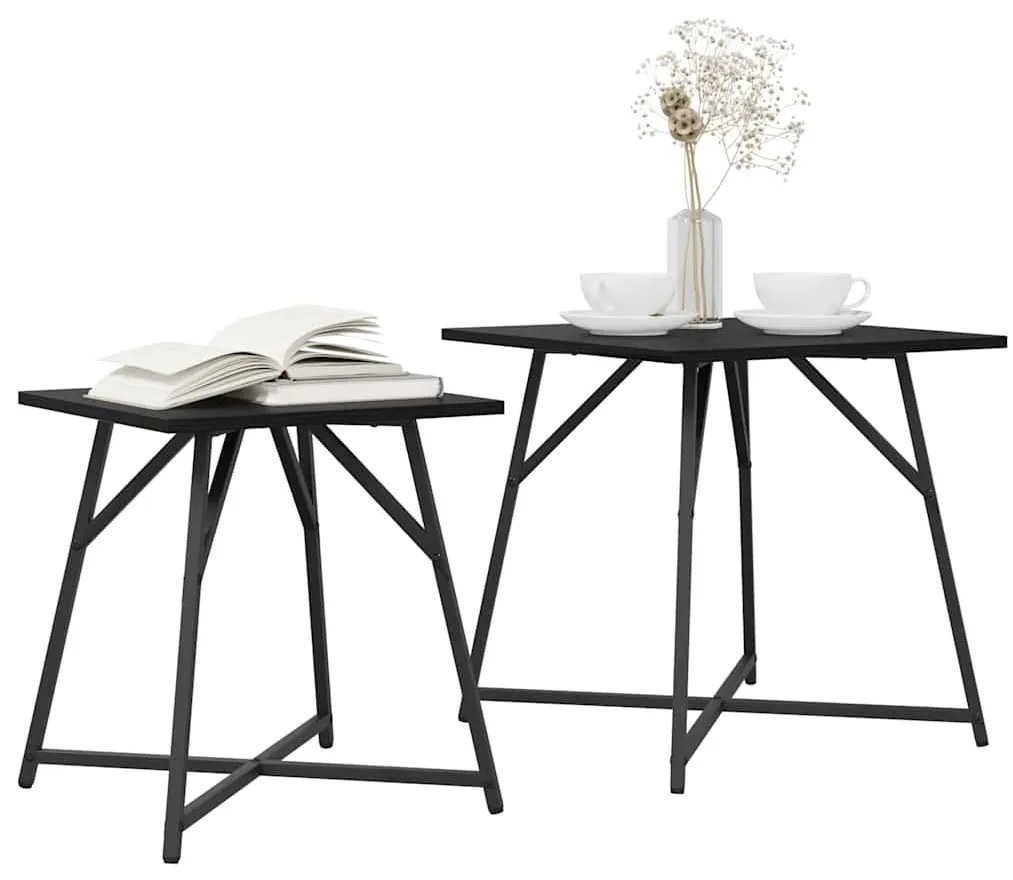 vidaXL Σετ βοηθητικά τραπεζάκια 2 pcs Μαύρη δρυς 50 x 50 x 50 cm