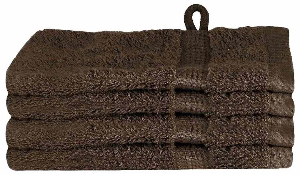 vidaXL a Πετσέτες Προσώπου SOLUND 4 pcs Καφέ Βαμβάκι