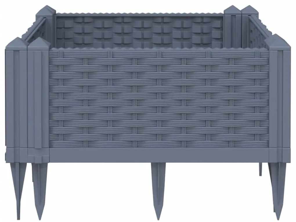 vidaXL Ζαρντινιέρα με Πασσάλους Μπλε Γκρι 42,5x42,5x28,5 εκ. Πολυπροπυλένιο