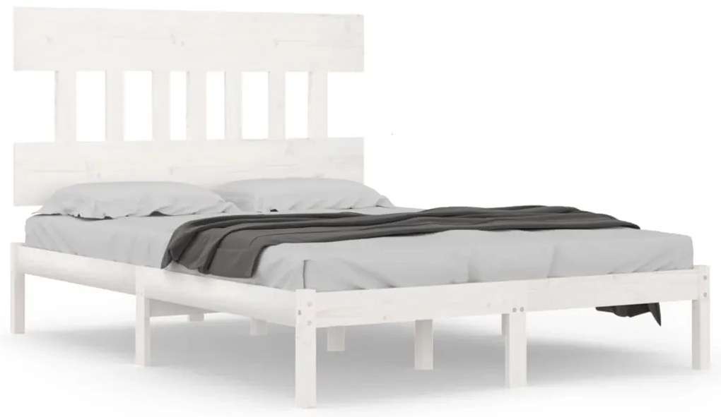 vidaXL Πλαίσιο Κρεβατιού Λευκό 120 x 200 εκ. από Μασίφ Ξύλο