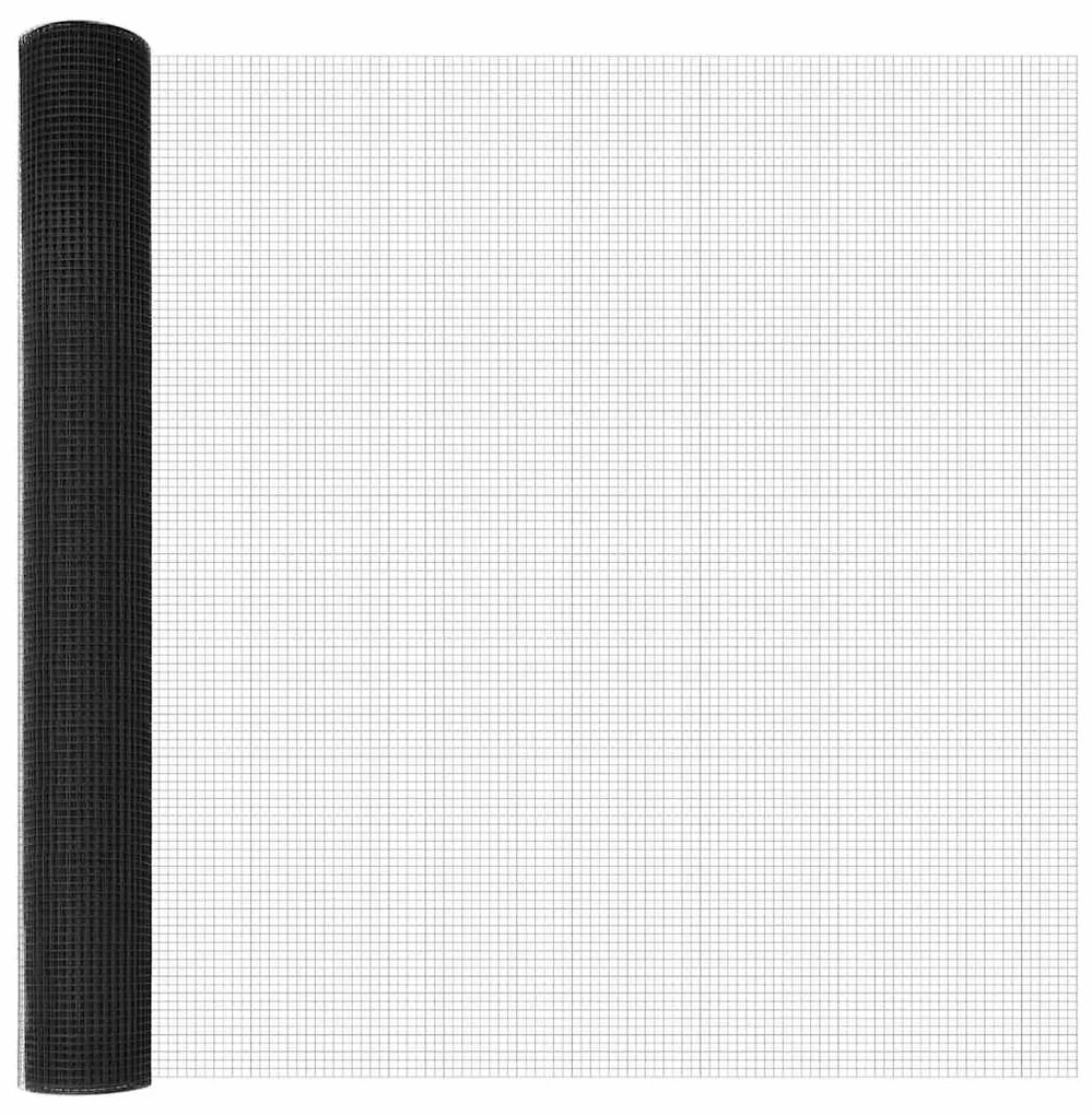 vidaXL Στύλος Περιφράξεων Γκρι 25 x 1 μ (16 x 16 mm δίχτυ) Ατσάλι