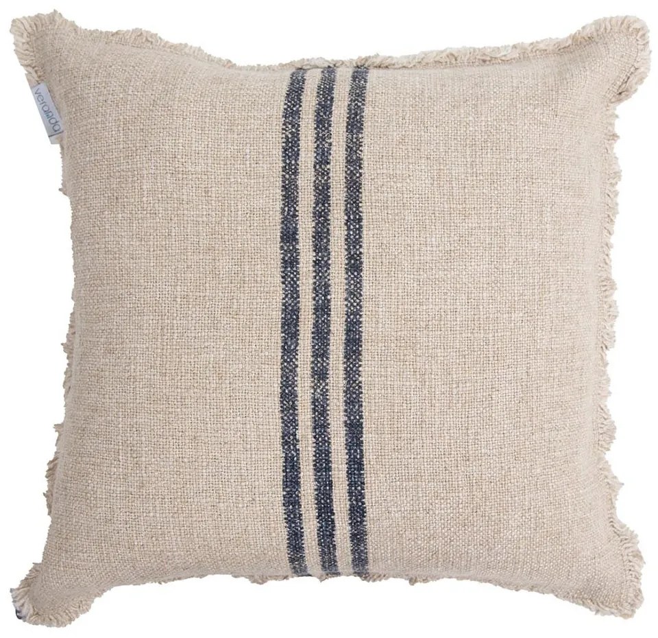 Μαξιλαροθήκη Διακοσμητική 0860004 45x45cm Beige-Blue Soulworks 45X45 Λινό