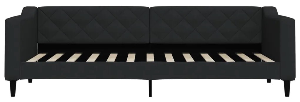 vidaXL Καναπές Κρεβάτι με Στρώμα Μαύρο 80 x 200 εκ. Υφασμάτινο