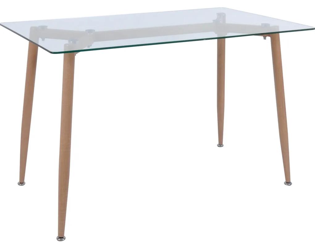 Τραπέζι OLSEN Μέταλλο/Γυαλί Σημύδα/Clear 120x70x75cm
