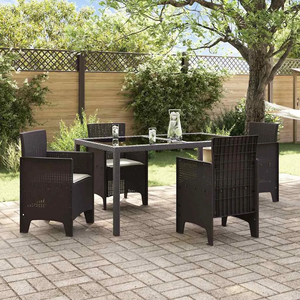 vidaXL Καρέκλες Κήπου 4 pcs Καφέ 53 x 49 x 85 εκ. Πλαστικό
