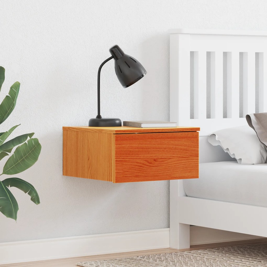 vidaXL Κομοδίνο Καφέ κεριού 37 x 35 x 18.5 εκ Μασίφ ξύλο πεύκου