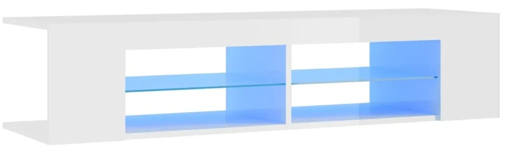 vidaXL Έπιπλο Τηλεόρασης με LED Γυαλιστερό Λευκό 135x39x30 εκ.