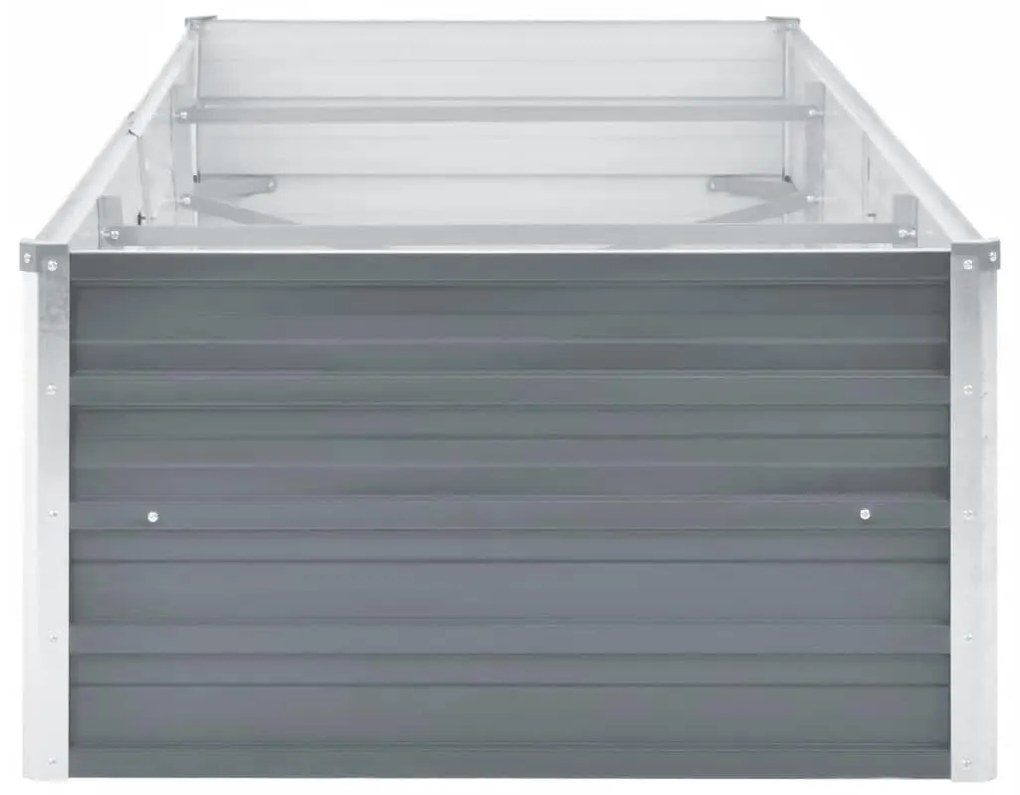 vidaXL Ζαρντινιέρα Υπερυψωμένη Γκρι 240x80x45 εκ. Γαλβανισμ. Χάλυβας