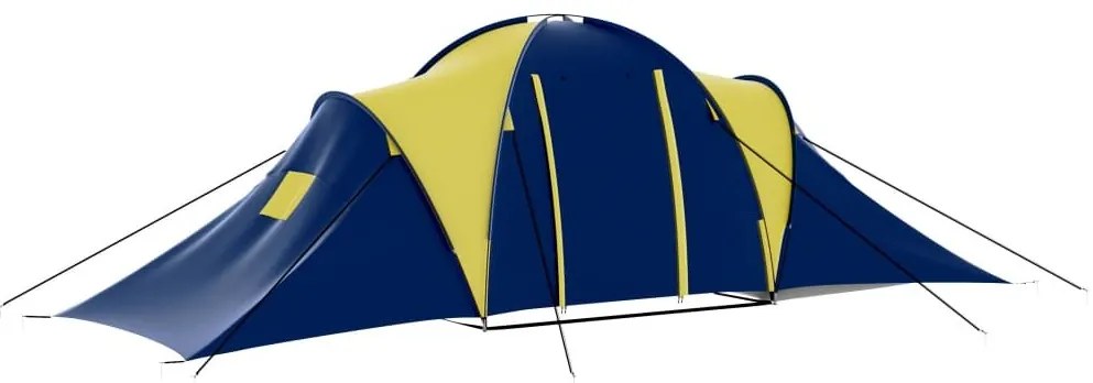 Σκηνή Camping 9 Ατόμων Μπλε / Κίτρινο Υφασμάτινη - Πολύχρωμο