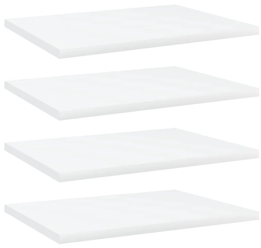 Ράφια Βιβλιοθήκης 4 τεμ. Λευκά 40x30x1,5 εκ. από Επεξ.Ξύλο
