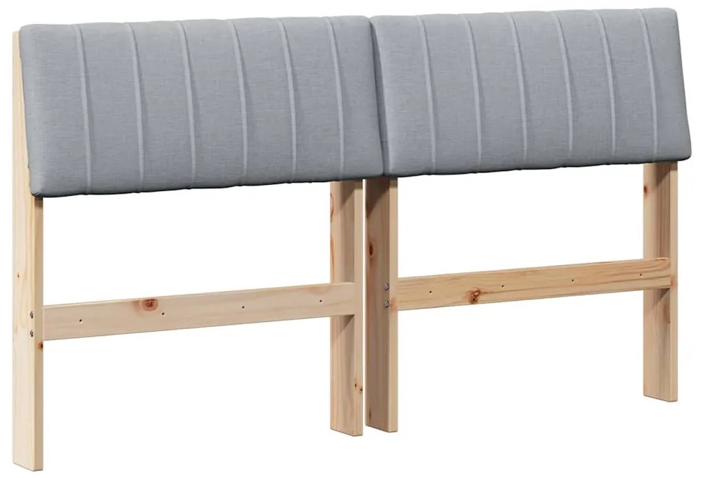 vidaXL Ταπετσαρισμένο κεφαλάρι Ανοιχτό γκρι 140 cm