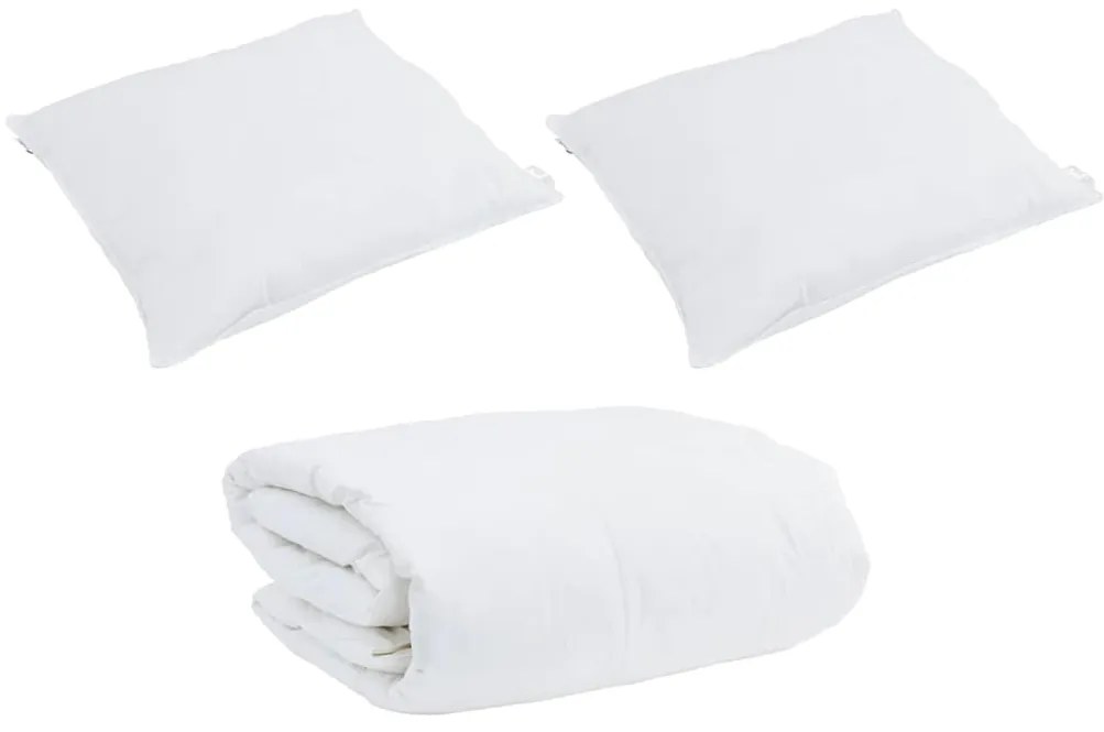vidaXL Πάπλωμα Άλλο με μαξιλάρι 3 pcs Λευκό 260 x 220 εκ. Πούπουλο