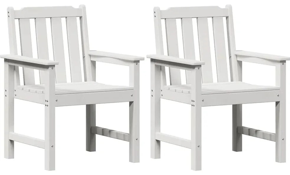vidaXL Καρέκλα φαγητού κήπου 2 pcs Λευκό 65.5 x 59 x 88 εκ Πλαστικό