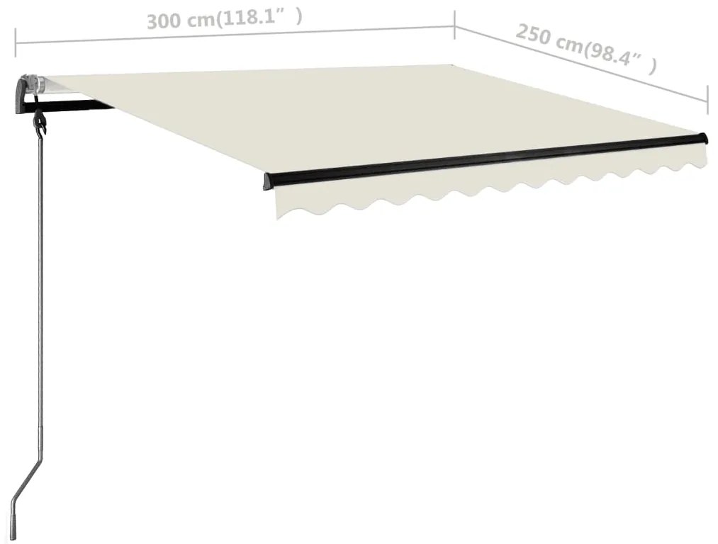 Τέντα Αυτόματη Ανεξάρτητη Κρεμ 300 x 250 εκ. - Κρεμ