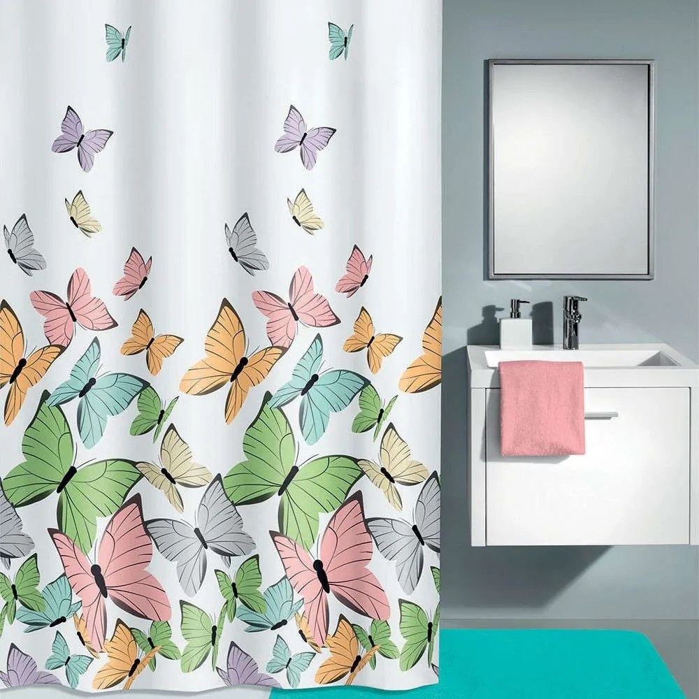 Κουρτίνα Μπάνιου Butterflies 5282 Multicolor Kleine Wolke 120Πx200Υ 120x200cm Πολυέστερ