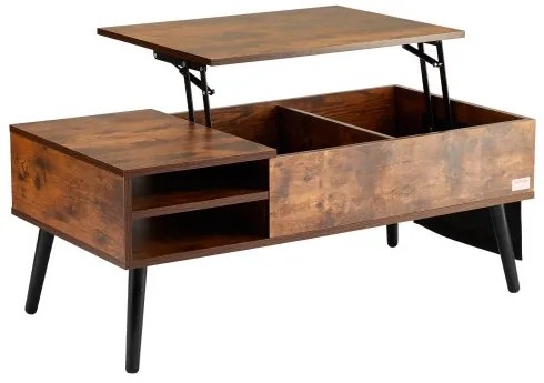 VEVOR Lift Top Coffee Table 39.4 in Rectangle Coffee Table for Living Room Brown