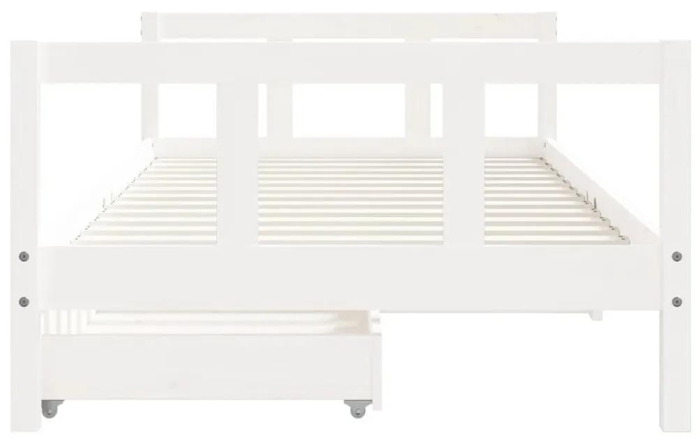 Πλαίσιο Παιδικού Κρεβατιού Συρτάρια Λευκό 90x190εκ. Ξύλο Πεύκου - Λευκό