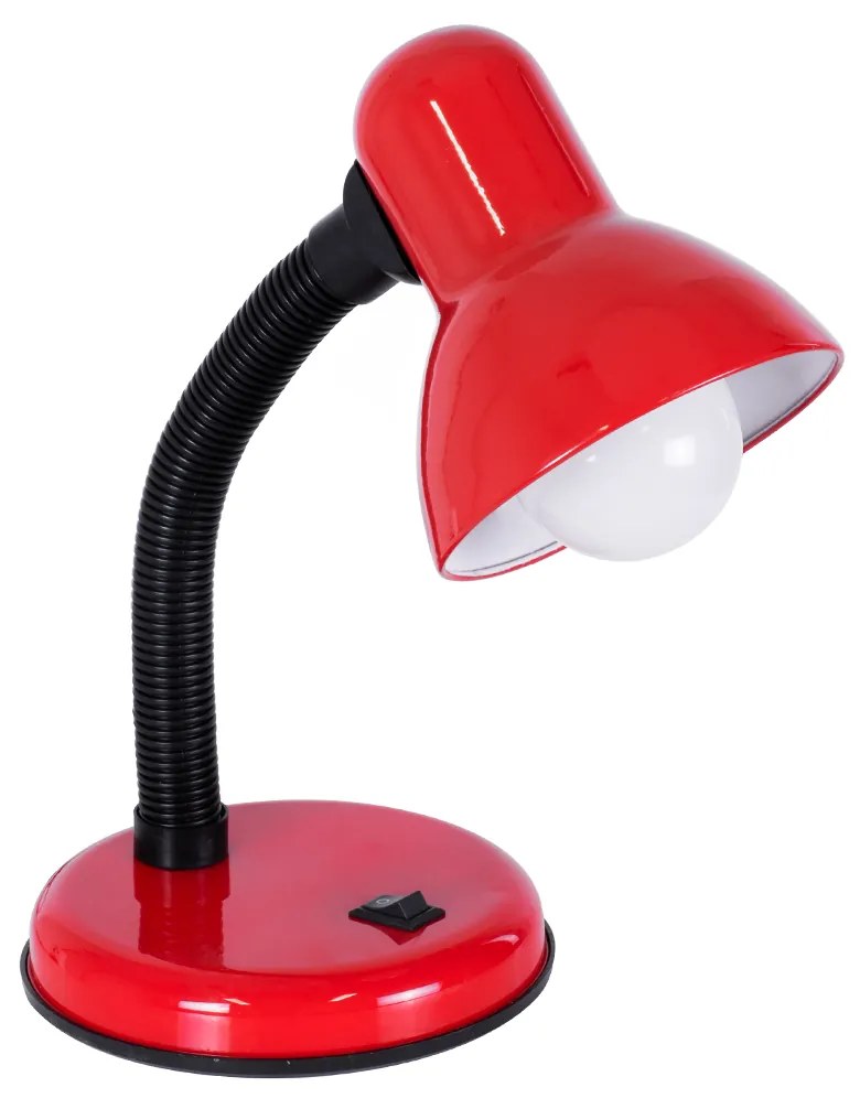 GloboStar STUDENT RED 01535 Μοντέρνο Επιτραπέζιο Φωτιστικό Γραφείου Μονόφωτο 1 x E27 Κόκκινο με Λευκό Μεταλλικό με Διακόπτη ΟN/OFF Καμπάνα Φ12 x Υ32cm - 01535