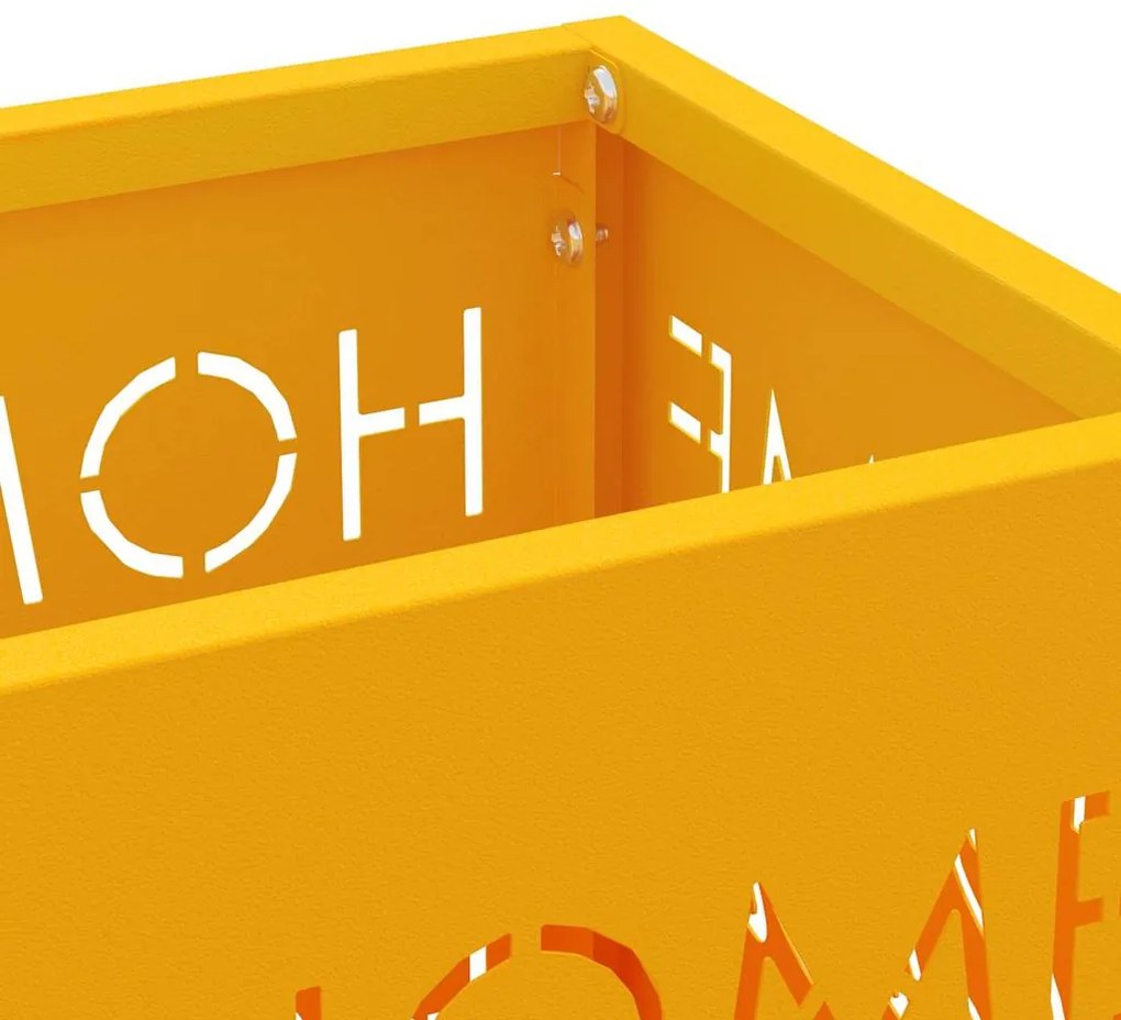 vidaXL Σχέδιο & βάση αποθήκευσης Μουσταρδί 15.5 x 15.5 x 49 εκ Μέταλλο