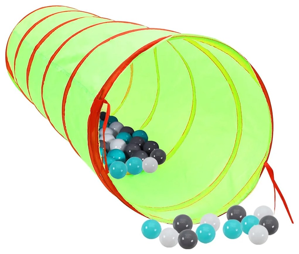 vidaXL Παιδικό Τούνελ Πράσινο 175 εκ. από Πολυεστέρα με 250 Μπάλες