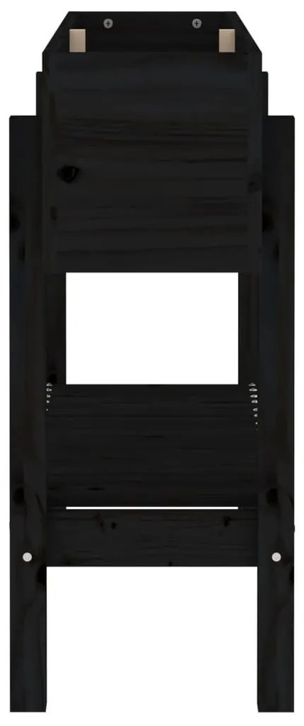 Ζαρντινιέρα Υπερυψωμένη 101x30x69 εκ. από Μασίφ Ξύλο Πεύκου - Μαύρο