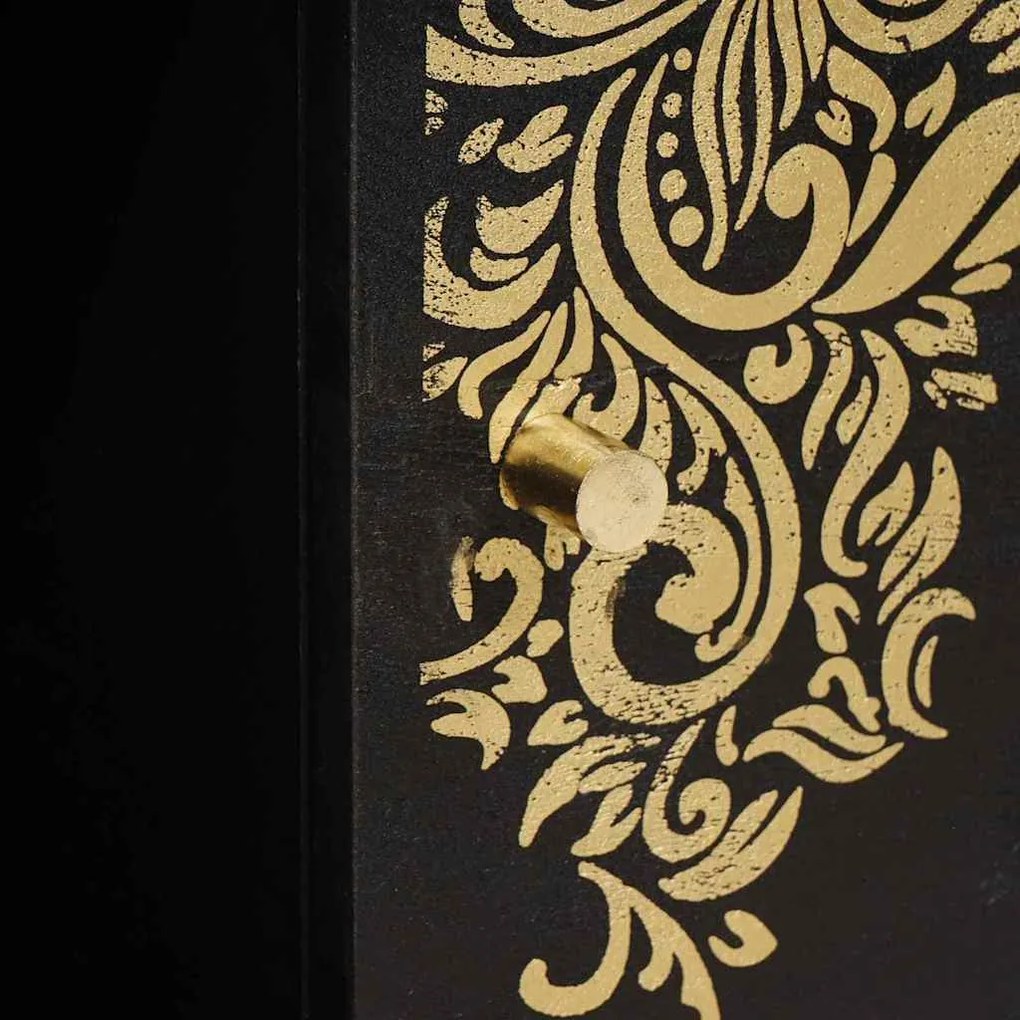 vidaXL Τραπεζάκι σαλονιού Μαύρο 80 x 50 x 40 cm Στερεό ξύλο μάνγκο