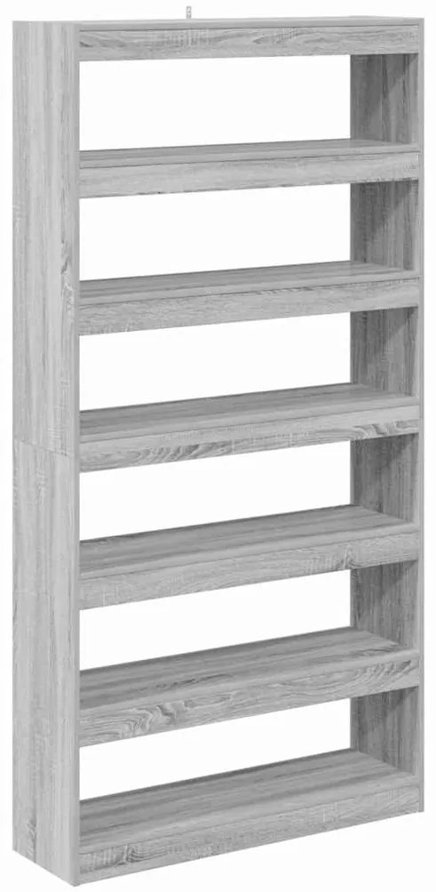 vidaXL Βιβλιοθήκη Γκρι sonoma 100 x 30 x 198 εκ. Επεξεργασμένο ξύλο