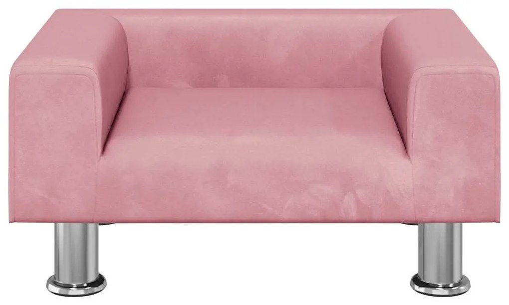 vidaXL Κρεβάτι Σκύλου Ροζ 50 x 40 x 26,5 εκ. Βελούδινο