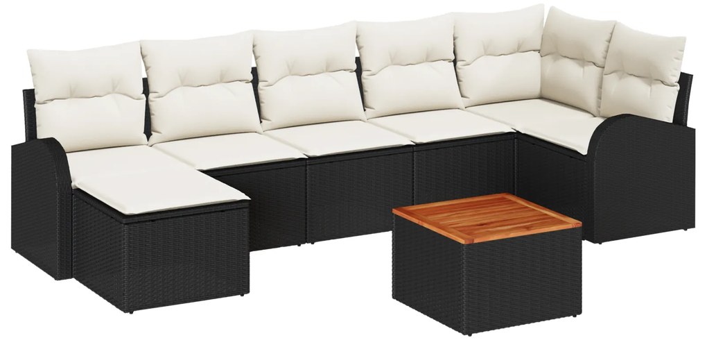 vidaXL Σετ Καναπέ Κήπου 8 pcs Μαύρος, λευκός Μεγάλο