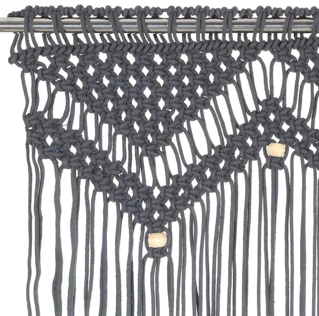 vidaXL Κουρτίνα Μακραμέ Ανθρακί 140 x 240 εκ. Βαμβακερή