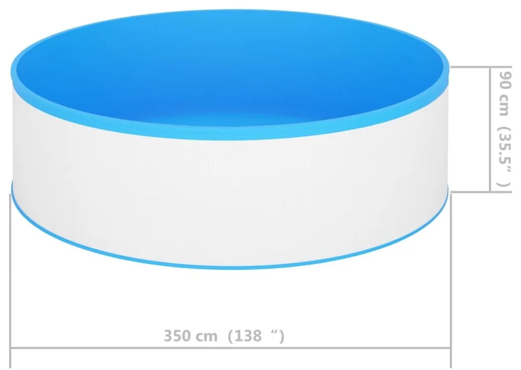 Πισίνα Φουσκωτή Λευκή 350 x 90 εκ.