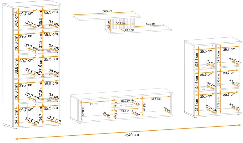 Swap XIX Σύνθεση Καφέ δρυς 280x180x40