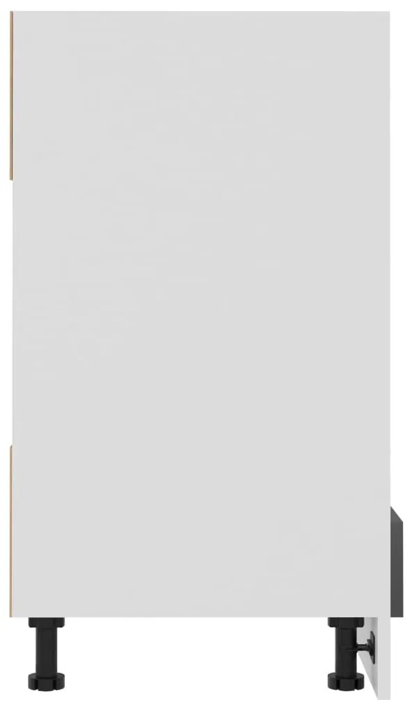 vidaXL Ντουλάπι για Φούρνο Γυαλιστερό Γκρι 60x46x81,5 εκ. Μοριοσανίδα
