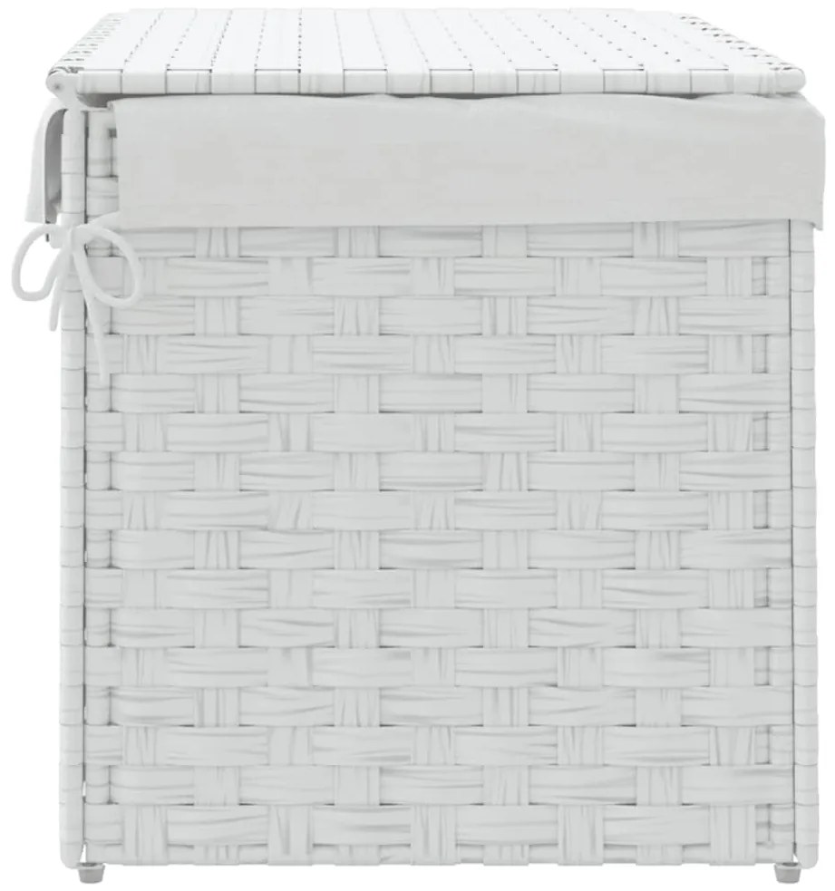 vidaXL Καλάθι Πλυντηρίου με Καπάκι Λευκό 55,5 x 35 x 34εκ. Συνθ. Ρατάν